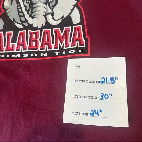 Alabama Crimson Tide 100% Cotton Shirt Size Large - Made in USA. New with tags - Picture 4 of 5